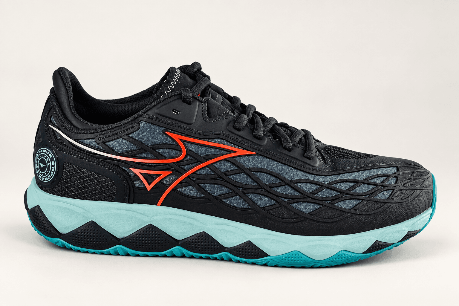کفش تنیس Mizuno Wave Enforce Tour CC Clay Court – مشکی/مرجانی/آبی